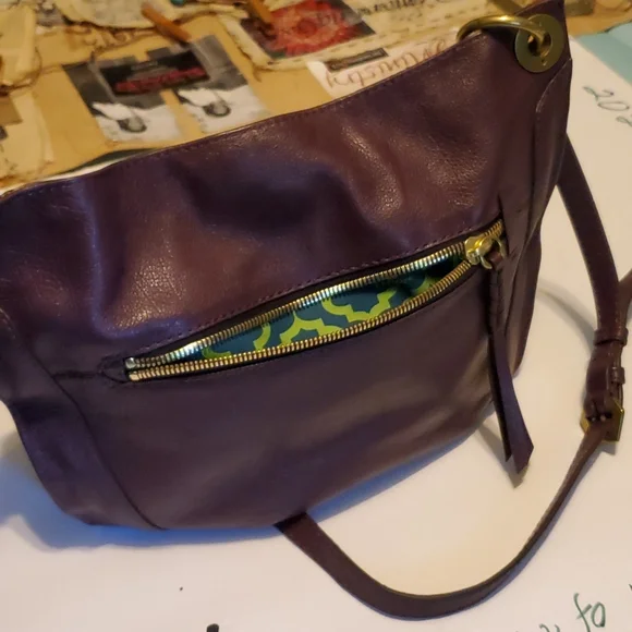 Plum Leather Oryany Shoulder Satchel - Picture 3 of 8